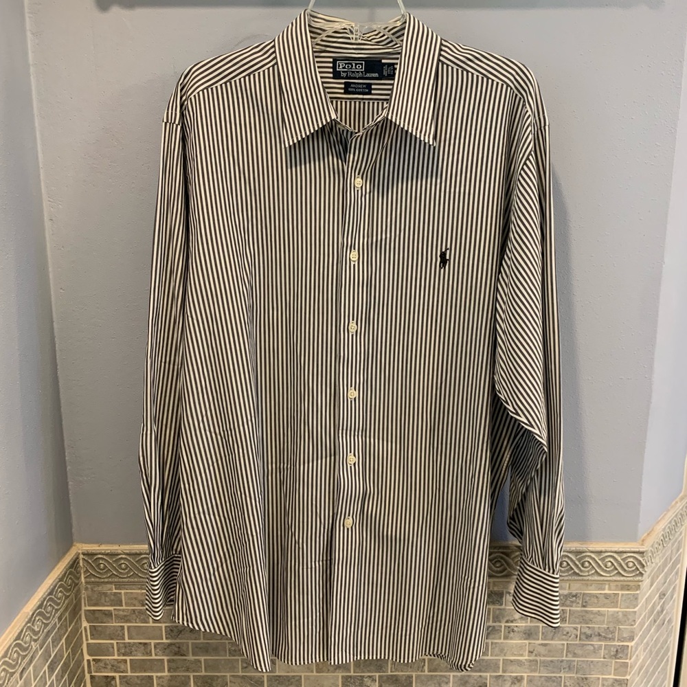 Ralph Lauren Polo Button Down grey 17 1/2 34/35